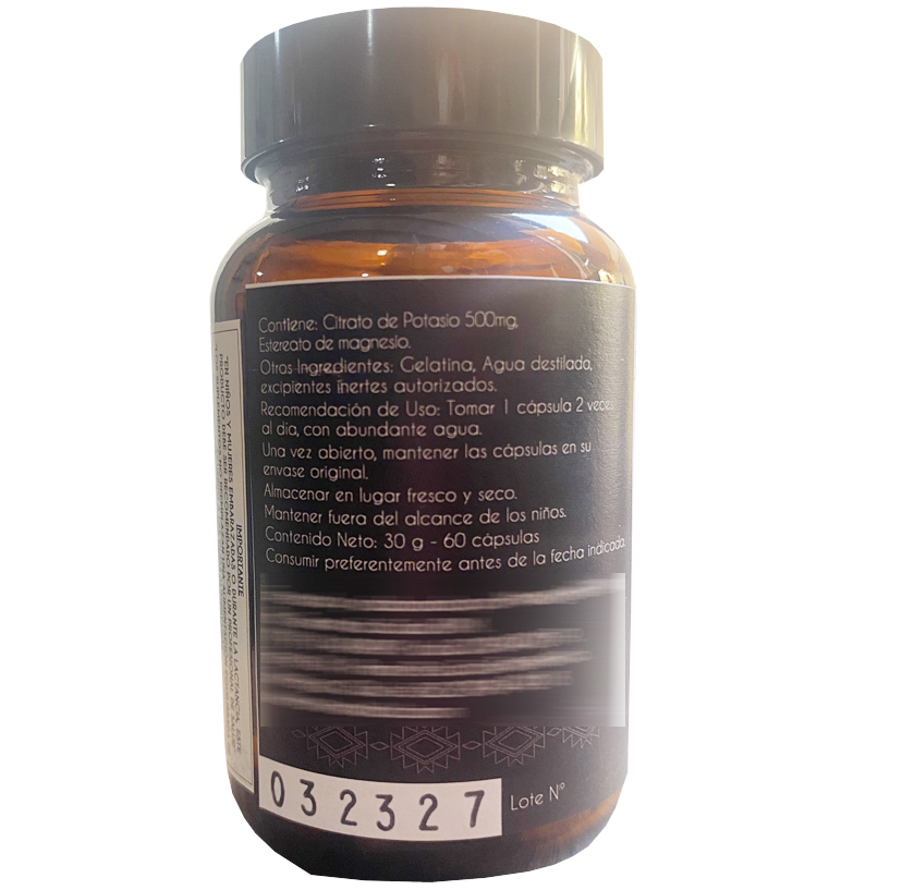 Citrato de Potasio 500 mg x 60 cápsulas