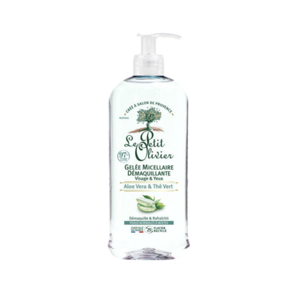 Gel Micelar Desmaquillante Waterproof Aloe Vera y Té Verde 400ml. Le Petit Olivier